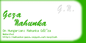 geza mahunka business card